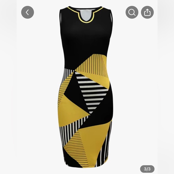 Work pull on geometric shape dress…. - Picture 2 of 3